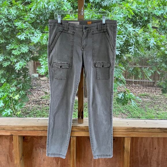 Anthropologie Pilcro And The Letterpress Taupe Utility Pants Size 12 - Picture 1 of 11